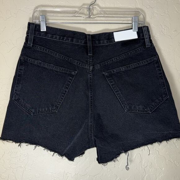 Re/done revolve 50s cut off short frayed denim shorts destroyed shadow black - Picture 6 of 9